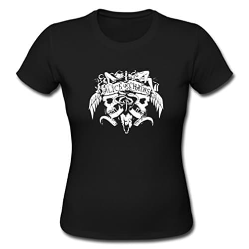 HJGBEDS Womens Rock band Alice in Chains Logo Tshirt Tees Large Black