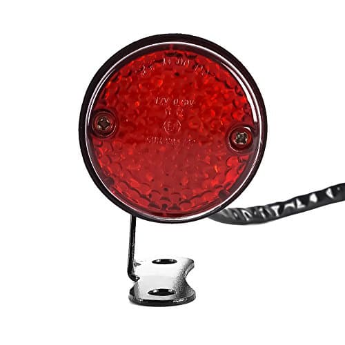 Vintage Custom Motorcycle LED Brake Rear Tail Light Running Lamp for Cruiser Chopper, Red