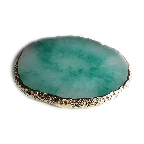 Clouded Gold Coasters | Akin to Agate and Geode (Jade, 2)