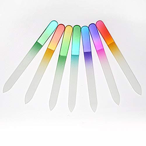 Premium Crystal Glass Nail Files Manicure Set, Professional Double Sided Pedicure Files - Best Glass Nail Files for Natural Nails - Double-Color Gradient - 5 Pieces
