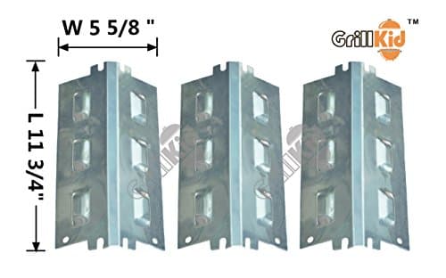 Grillkid HS463 Stainless Steel Heat Plate Replacement for Select Gas Grill Models by Charbroil, Kenmore, Thermos, etc, Compatible with Part Number 94631, CBHP1, Set of 3