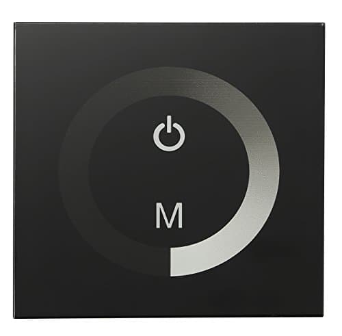 SUBOSI Wall-mounted Glass Touch Screen Panel LED Dimmer Switch DC 12-24V Adjust Brightness Controller for LED Strip Stair Ceiling Lights, Black