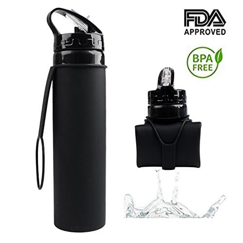 Inflatable Water Bottles Collapsible Sports Travel Water Bottle BPA free Creative silicone sports folding kettle 600Ml