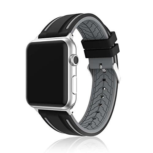Zmkm for Apple Watch Band 42mm, Soft Durable Breathable Silicone Replacement Strap Wristband with Quick Release Buckle for Apple Watch Sport Band 42mm Series 3/2/1