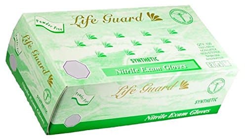 Life Guard - Nitrile Medical Exam Gloves, Powder Free - Box Size Large