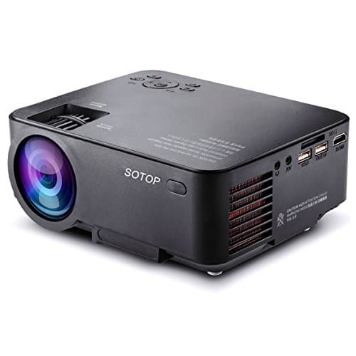Home theater Projector, SOTOP S20 1500 Lumen 800x480P LED Mini Projector with HDMI AV VGA USB SD Audio Support PC Laptop DVD Flash Drive Console PS3 XBOX for Video Movie Game Music
