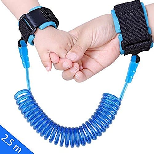 Safety Child Anti Lost Wrist Link Harness Strap Rope Leash Walking Hand Belt By Juissie(2.5m Blue) (Blue)