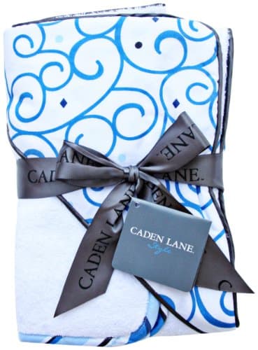 Caden Lane Luxe Collection Swirl Hooded Towel Set, Dark Blue, Infant