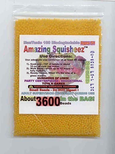 Make Stress Ball with 3,600 Amazing Squisheez (TM ) water beads (Golden Yellow)