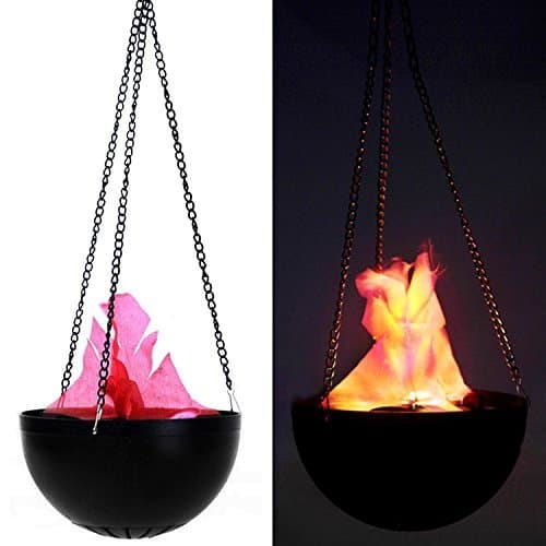 ActionEliters Hanging Flame Lamp - Fire Flame Lamp Chandelier Lamp Cauldron Lamp Flame Light Halloween Decoration Seasonal Decoration with FREE Adapter