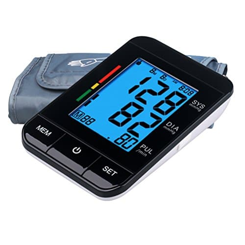 Blood Pressure Monitor with Irregular Heart Beat Detect and FDA Approved, Automatic Digital BP monitor with Backlit,2 Users mode [2018 NEW VERSION] (Black arm)