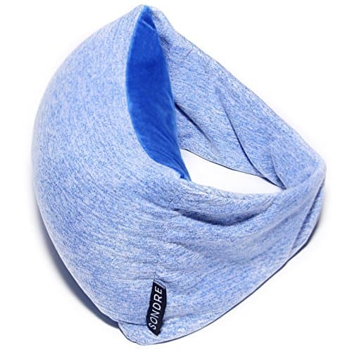 Voyage Pillow (Kickstarter Authentic) - 2 in 1 Travel Pillow and Eye Mask - Compact and Versatile Travel Pillow for Airplanes, Cars, Office Naps, Camping, Trains (Ocean Blue)