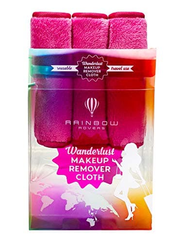 RAINBOW ROVERS Set of 3 Makeup Remover Cloths | Makeup Towel | Suitable for All Skin Types | Reusable & Ultra fine Makeup Wipes | Removes Makeup with just Water | Hot Pink