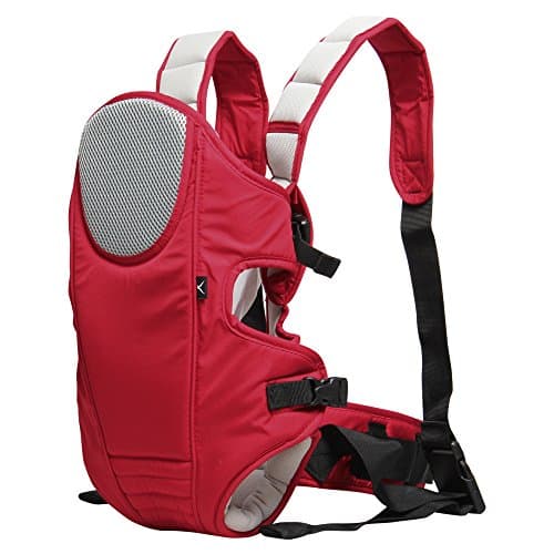 ShowRoom16 Soft 3 in 1 Multi-Position Baby Carrier w/ Adjustable Straps &amp; Comfort Padding for Infant/Toddler (Red)