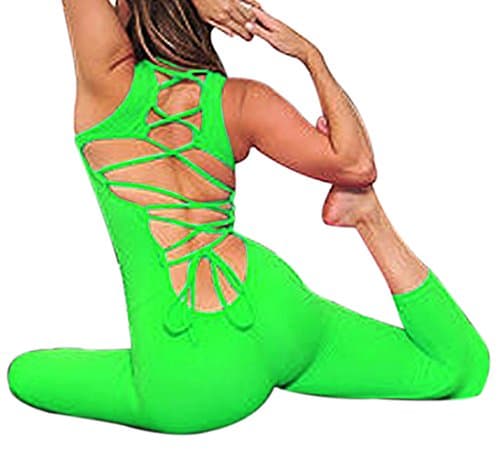 Sumtory Women's Sexy Lace up Bandage Back Jumpsuit Romper Sleeveless Playsuit