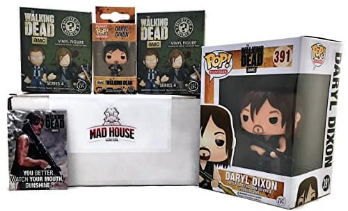 The Walking Dead Bundle by Mad House Central - Daryl Dixon Pop, Keychain, Magnet &amp; 2 TWD Mystery Mini’s