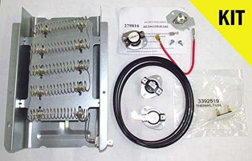 PS334313 DRYER HEATING ELEMENT, THERMAL FUSE, HI LIMIT, 92" BELT KIT