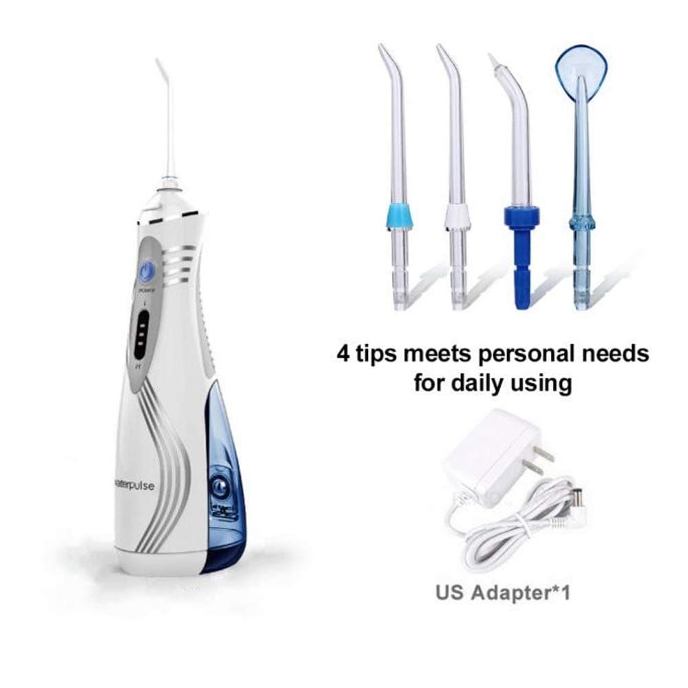 Waterpulse V400Plus 240ml Dental Water Flosser Irrigator Dental Oral Care Teeth Cleaner Oral Irrigator Floss Water Jet Portable Water Floss Water Flosser (White)