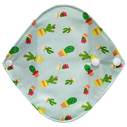 Covermason 2 Pcs Washable Menstrual Pad, 20x18cm Reusable Hygiene Bamboo Charocoal Mama Sanitary Towel Pad (A)