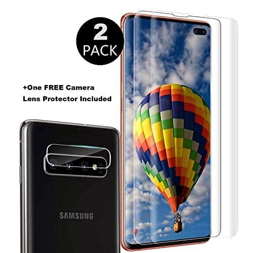 Samsung Galaxy S10 Plus Glass Screen Protector [6.4"], [Case Friendly] with a Free Camera Lens Protector, Easy Installation Tempered Glass Protector Compatible Galaxy S10 Plus [2 Pack]
