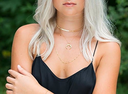 Amanda Deer Gold Coin Shimmer Choker Necklace, 12" plus Extender