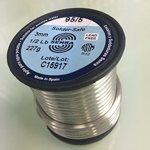 Solder 95-5 Tin-antimony Solder 1/8" x 1/2 lb spool ASTM B32 Imported from Europe 10030 Harris Type