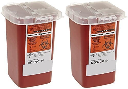 Sharps Container Biohazard Needle Disposal - 1 Quart - Pack of 2 by Superior Tattoo Equipment