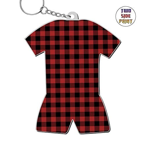 enrgbnhzad 321 Pendant Keychain Key Chain Ring Buffalo Plaid Lumberjack Keyfob Purse Handbag Car Keyring Decoration
