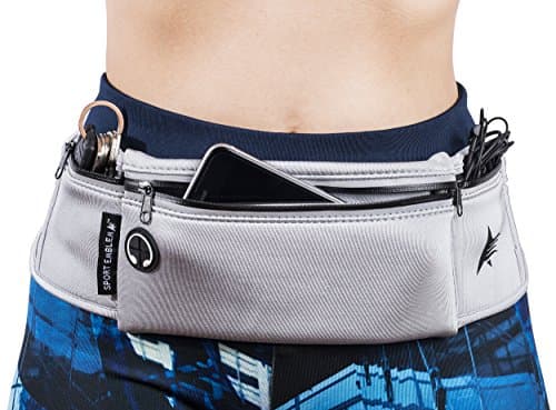 Sport Emblema Running Belt for Phone | Fanny Pack for Running with iPhone, Waist Pack and Runners Belt | Travel Belt Women or Men (silver)