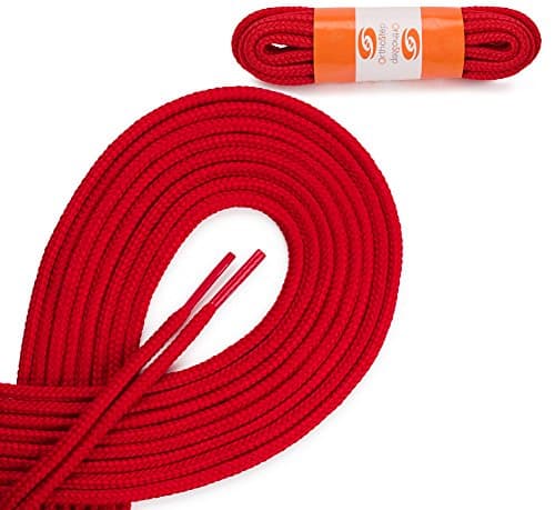 OrthoStep Round Athletic Red 27 inch Shoelaces 2 Pair Pack