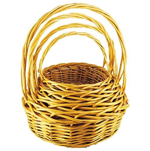 TOPOT4SET set of 4 willow Nersery basket (dark brown) wholesale lot
