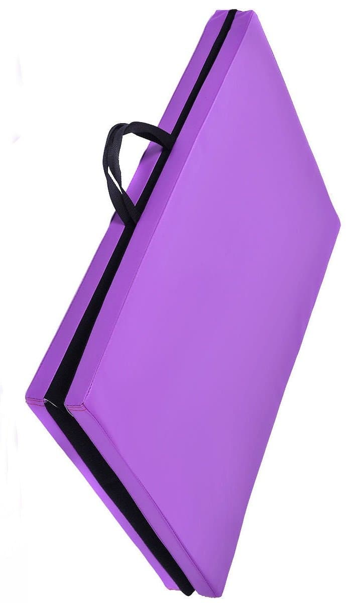 Purple, 6’x24"X1.5'' Gymnastics Mat Thick Two Folding Panel Gym Fitness Exercise