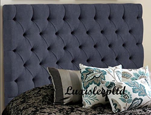 luxisleepltd Stunning Luxury Chennile Fabric Colchester Style Headboards in 26" Height, 3ft,4ft,4ft6,5ft and Many Colours (4ft, BLACK)