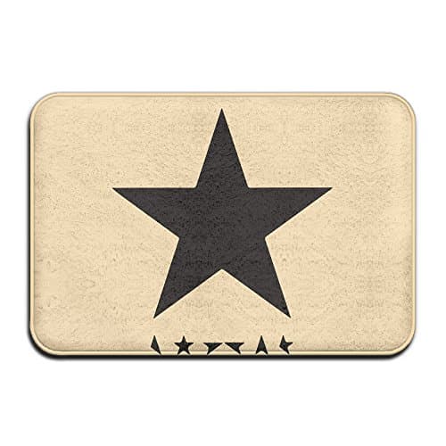 Men's Classic Graphical RIP David Bowie Blackstar Tribute Tshirt White M Anti-slip Floor Mat Rug
