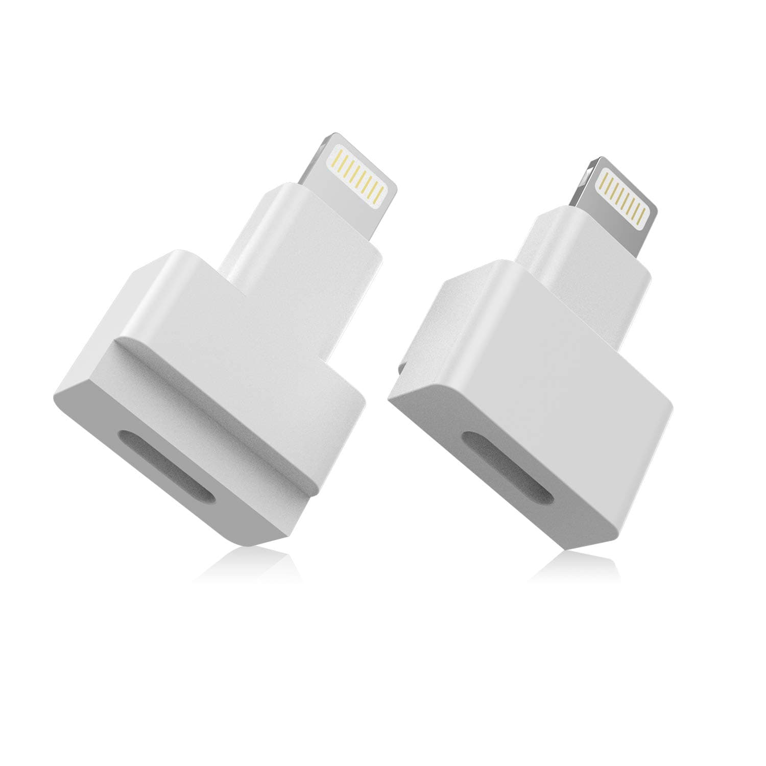 EMATETEK Extender Dock Connector Adapter Female to Male. Pass Audio, Video, Picture, Miusic, Data and Power Charge. 2PCS Male to Female Docking Extension Cord Adapter. (White)