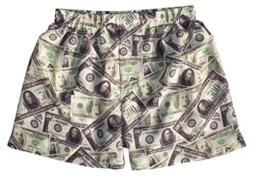 Royal SilkMen's Silk Dollar Boxers Feel Cool, Rich, Powerful and Successful - 100% Silk
