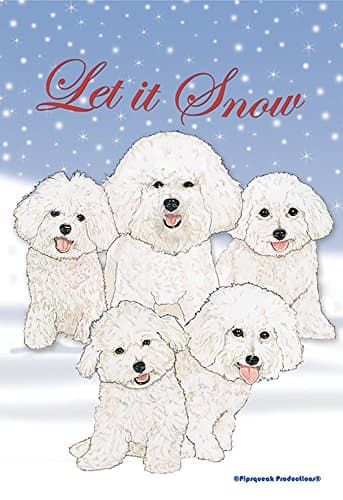 Best of Breed Bichon Snow Bunnies C497 - Pipsqueak Productions Christmas Garden Flag
