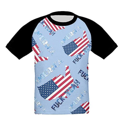 America F CK Yeah Toddler 3D Fashion Raglan T-Shirts Short Sleeved Baseball Tops
