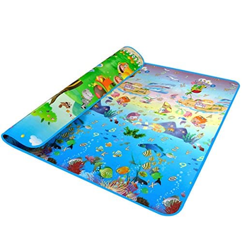 Edress Baby Kid Toddler Play Crawl Mat Carpet Duplex printing (Animal car + sea)
