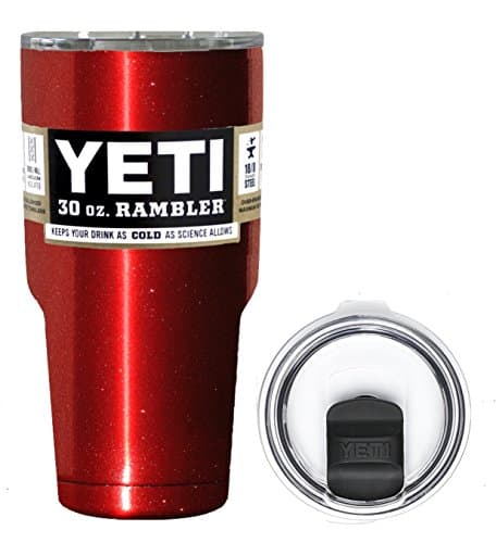 YETI Coolers 30 Ounce (30oz) (30 oz) Custom Rambler Tumbler Cup Mug Bundle with New Magslider Lid (Candy Metallic Red)