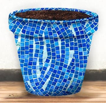 Fabric Flower Pot Sox - Blue Tiles - 8 by Pot Sox