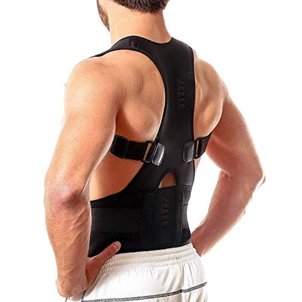 Shoppozone Real Doctor Posture Corrector, Shoulder Back Support Belt Men and Women Brace Support Device for Neck Pain Relief, Improve Bad Posture Chest Belt Posture Corrector Belt(Black) (M)