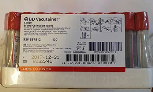 Tube, Red Top, Conventional Stopper , Paper label, 4Ml,