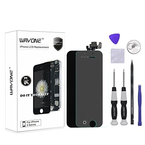 LCD Touch Screen Digitizer Frame Assembly Full Set LCD Touch Screen Replacement for iPhone 5 - Black (Pre-Assembled small components) WAYONE