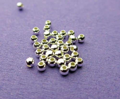 New 2mm 925 Sterling Silver Round Spacer Beads 50pcs