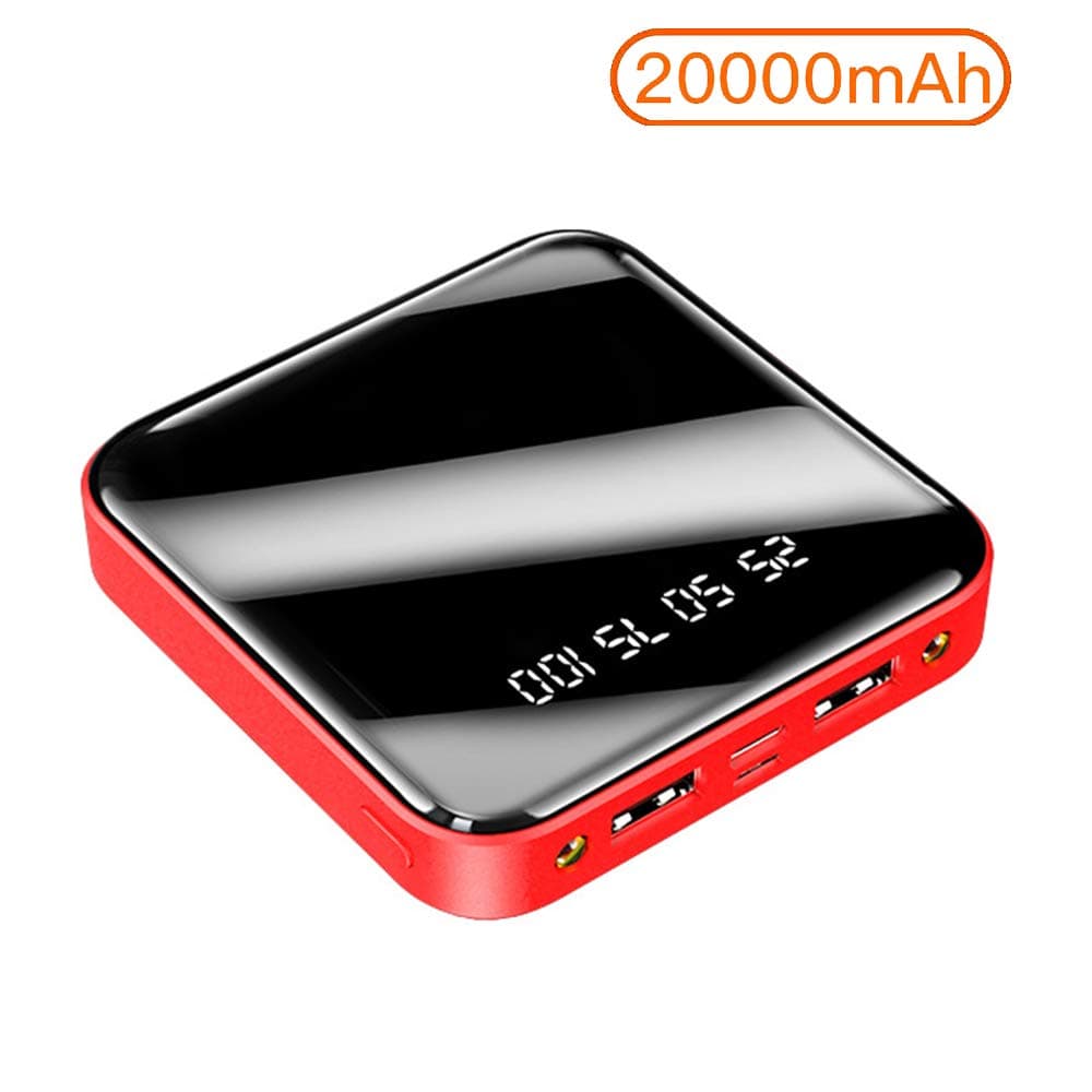 Power Bank (20000Mah), Smallest External Battery Lightest Ultra Compact High Speed Cell Phone Mobile Pack,Red