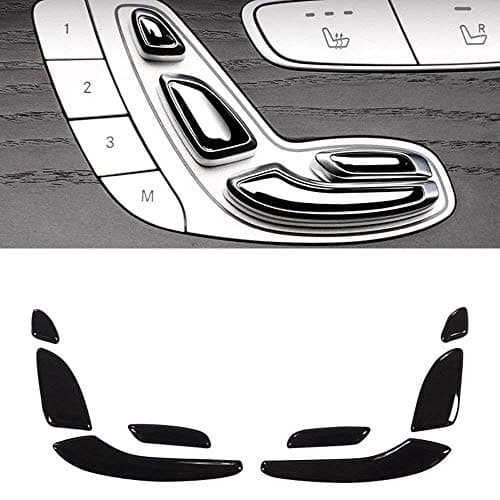 ABS Plastic Chrome Seat Adjustment Button Sequins Cover Trim for E Class W213 E200 E300 2016-2018 Gloss Black