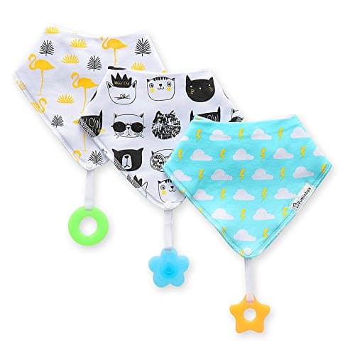 Baby/Toddler Bandana Teething Bibs 3-pack ,Made with 100% Organic Cotton, Super Absorbent and Soft (Unisex)
