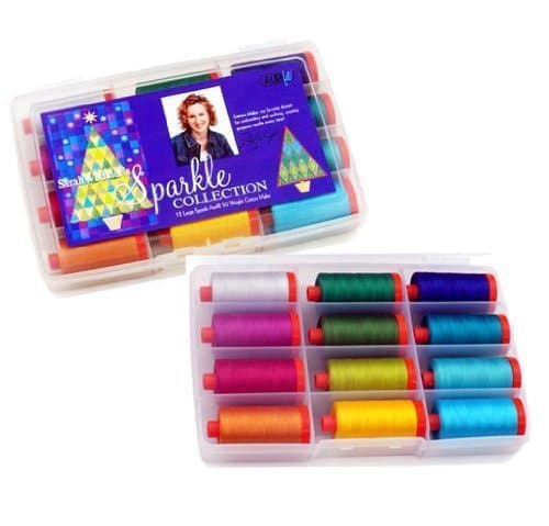 Aurifil Thread Set SPARKLE By Sarah Vedeler 50wt Cotton 12 Large (1422 yard) Spools by Aurifil