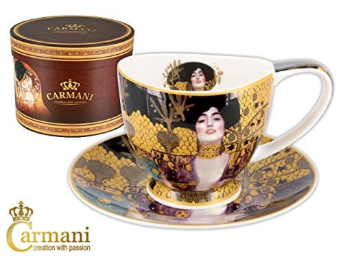 Carmani Painters Tea Cup or Mug, Famous by Gustav Klimt Porcelain Collection (Judith)
